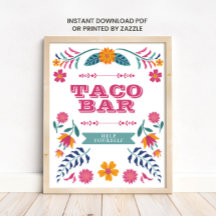 Panneau de Bar à Tacos de Fiesta Mexicaine Rose Ja