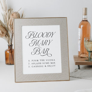 Affiche Panneau de bar Bloody Mary à la typographie élégan