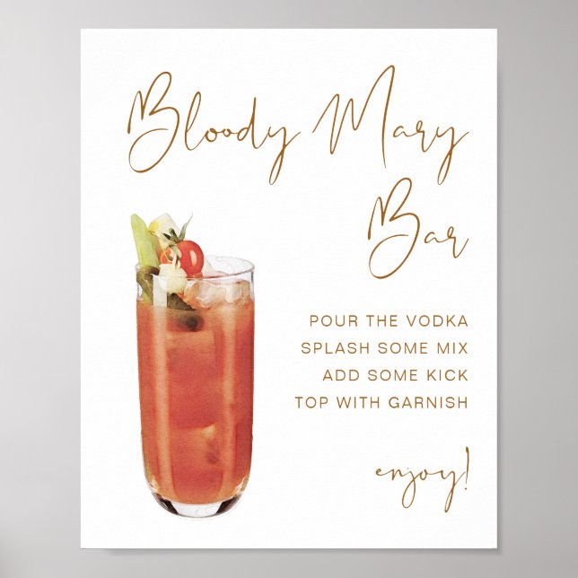 Affiche Panneau de bar Bloody Mary bohème indépendant (Devant)
