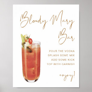 Affiche Panneau de bar Bloody Mary bohème INDIE