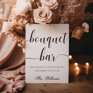Affiche Panneau de bar de bouquet minimal moderne Leyton