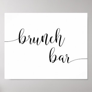 Affiche Panneau de bar de brunch de calligraphie rustique 