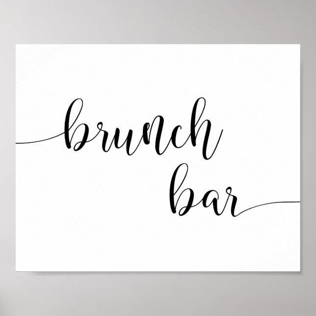 Affiche Panneau de bar de brunch de calligraphie rustique  (Devant)