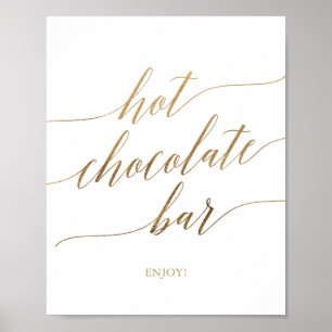 Affiche Panneau de bar de chocolat chaud à calligraphie do