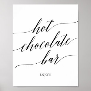 Affiche Panneau de bar de chocolat chaud en calligraphie n