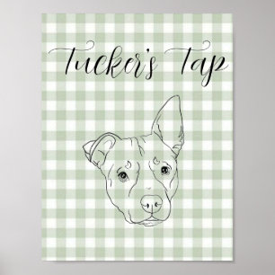 Affiche Panneau de bar de mariage avec chien 