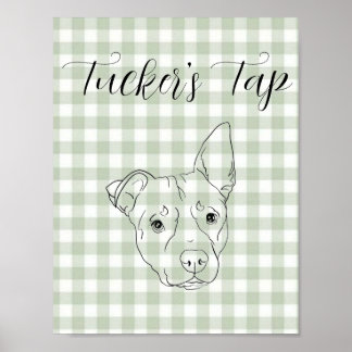 Affiche Panneau de bar de mariage avec chien