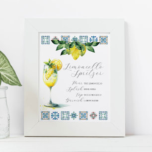 Affiche Panneau de bar de mariage Recette de Spritzer au L
