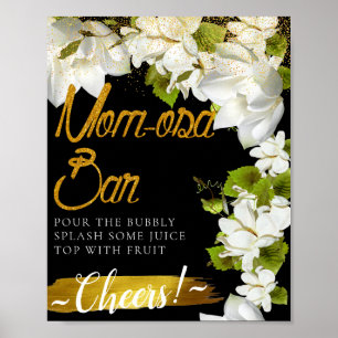 Affiche Panneau de bar de Mimosa élégant Jasmine blanc