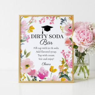 Affiche Panneau de bar de soda sale pour fête de fin d'étu
