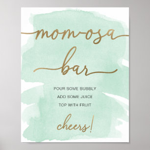Affiche Panneau de bar Eau Minérale Verte Maman-osa en aqu