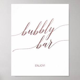 Affiche Panneau de bar élégant en calligraphie rose gold b