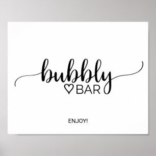 Affiche Panneau de bar en calligraphie noire simple et pét