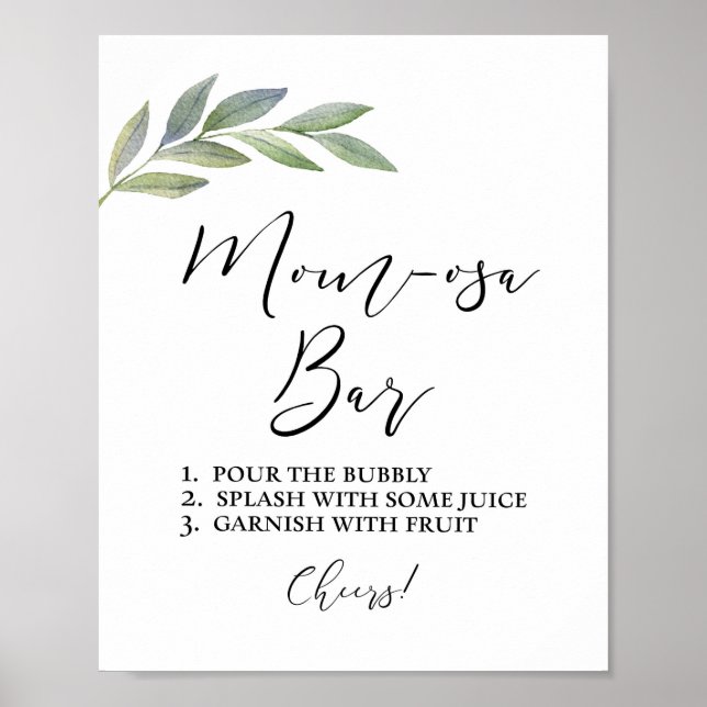 Affiche Panneau de bar Maman-osa Olive Leaf Thème de verdu (Devant)