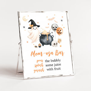 Affiche Panneau de bar Maman Osa Petit Boo Fantôme Orange