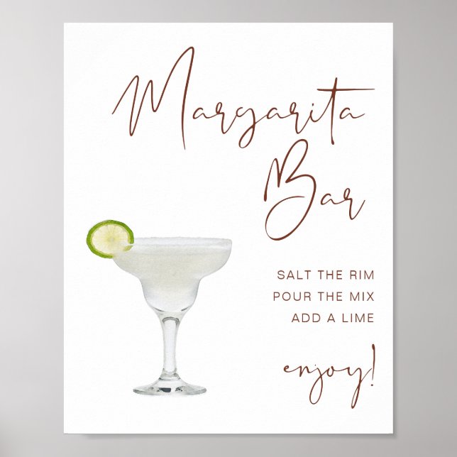 Affiche Panneau de bar Margarita Boho en terre cuite CORIA (Devant)