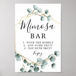 Affiche Panneau de bar Mimosa à feuillage d'eucalyptus