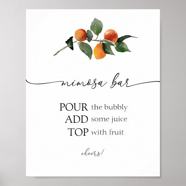 Affiche Panneau de bar Mimosa à la fleur d'oranger (Devant)