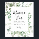 Affiche panneau de bar mimosa à la verdure d'eucalyptus<br><div class="desc">écriture simple et panneau de bar mimosa à la verdure d'eucalyptus. Le texte et les couleurs de cette affiche peuvent être modifiés.</div>
