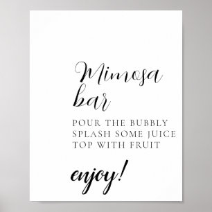 Affiche Panneau de bar Mimosa à script minimal