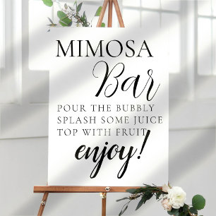 Affiche Panneau de bar Mimosa à script minimal