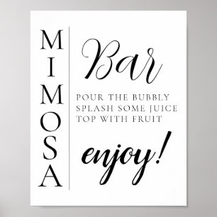 Affiche Panneau de bar Mimosa à script minimal moderne