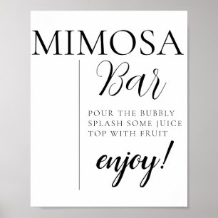 Affiche Panneau de bar Mimosa à texte de calligraphie mini