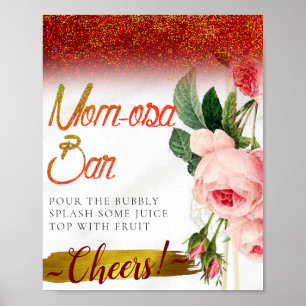 Affiche Panneau de bar Mimosa chic élégant floral élégant