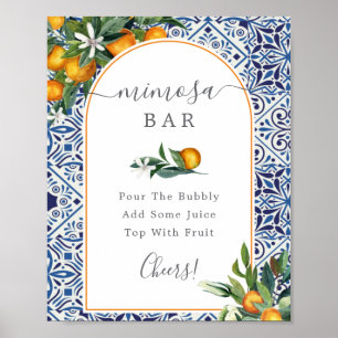 Affiche Panneau de bar Mimosa Citrus et carreaux