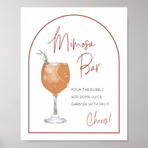 Affiche Panneau de bar Mimosa en terre cuite d'architectur