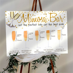 Affiche Panneau de Bar Mimosa Étincelant pour Brunch de Ma