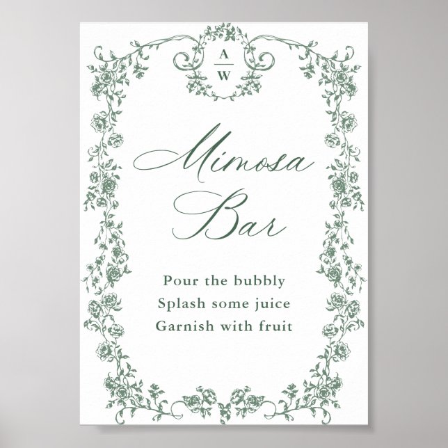 Affiche Panneau de bar Mimosa Fleur de Grâce Victorienne O (Devant)