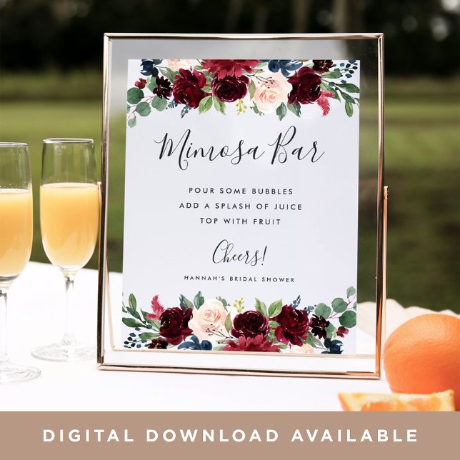Affiche Panneau de bar Mimosa Fleur Radieuse (Créateur téléchargé)