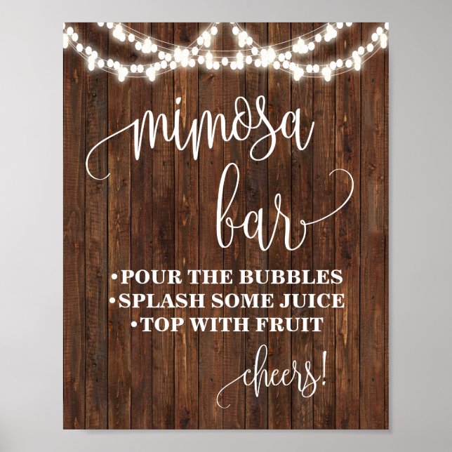 Affiche Panneau de bar Mimosa Mariage occidental Fête de m (Devant)