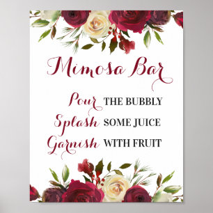 Affiche Panneau de bar Mimosa Marsala Mariage Enterrement 
