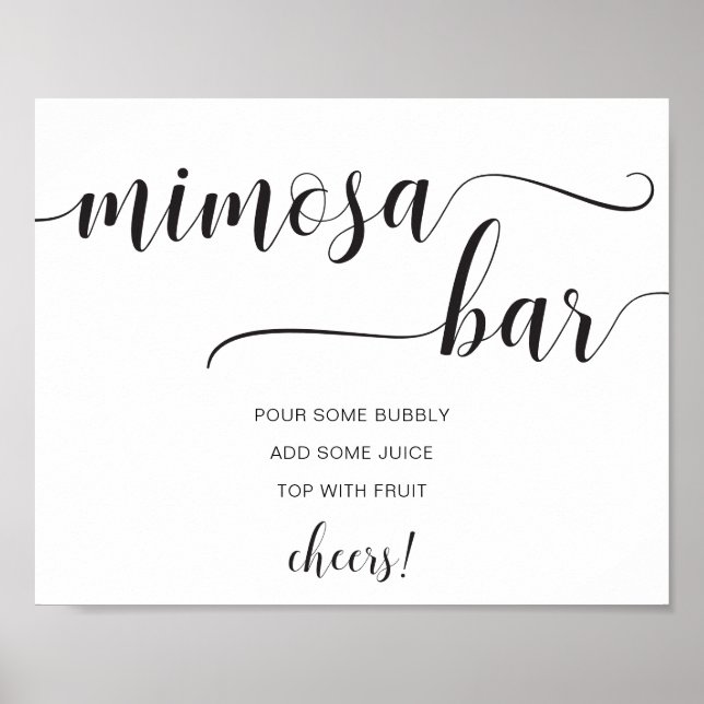 Affiche Panneau de bar Mimosa minimal moderne Leyton (Devant)
