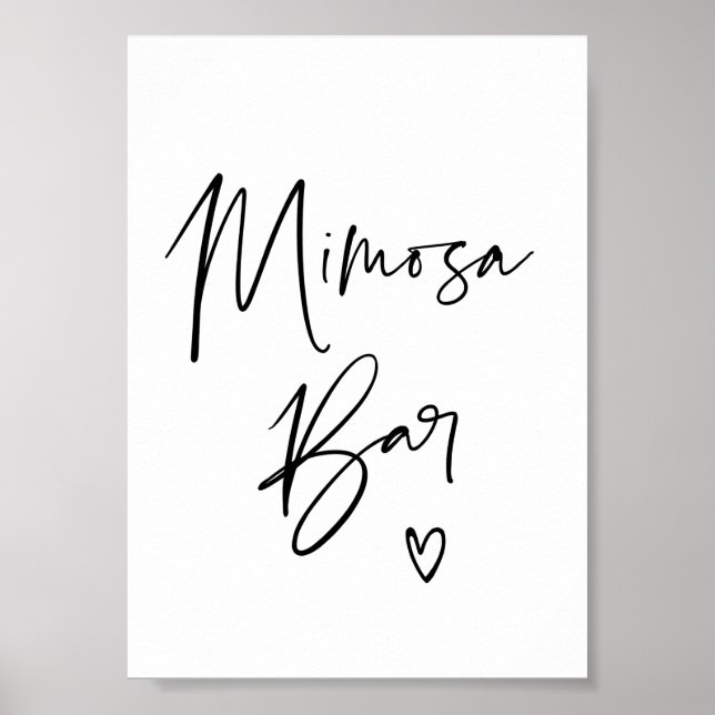 Affiche Panneau de bar Mimosa moderne pour fiançailles de  (Devant)