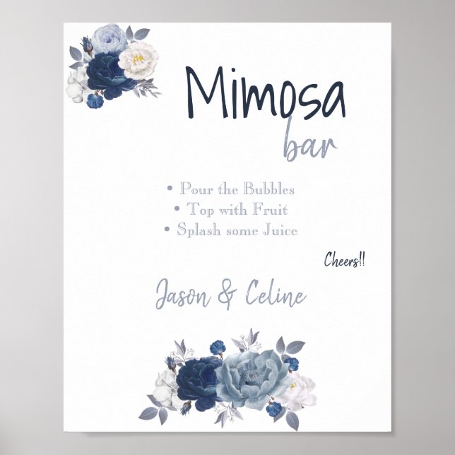 Affiche Panneau de bar Mimosa modifiable imprimable (Devant)