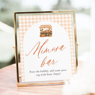 Affiche Panneau de bar Mimosa Orange Frais du Marché d'Aut