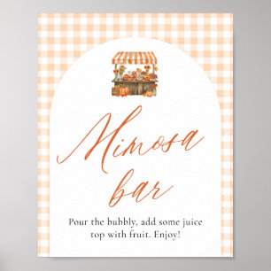Affiche Panneau de bar Mimosa Orange Frais du Marché d'Aut