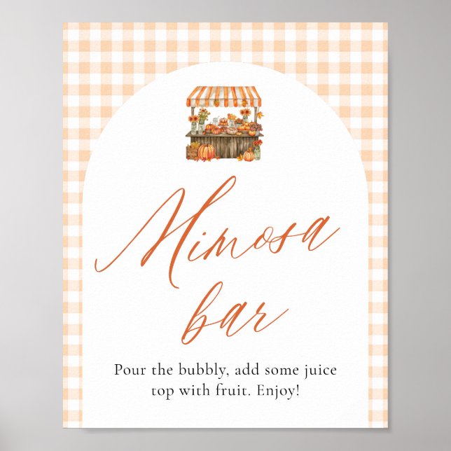 Affiche Panneau de bar Mimosa Orange Frais du Marché d'Aut (Devant)