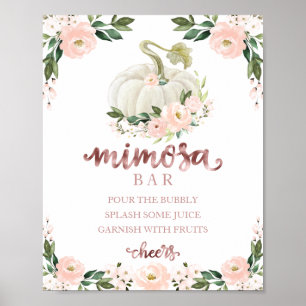Affiche Panneau de bar Mimosa pour Baby Shower automnal ro