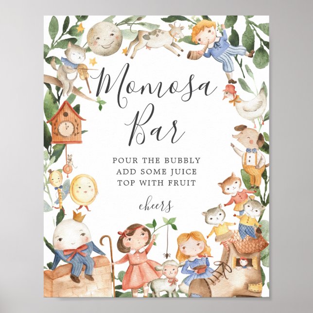 Affiche Panneau de bar Mimosa pour Baby Shower sur les com (Devant)