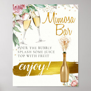 Affiche Panneau de bar Mimosa pour brunch de mariage Folia