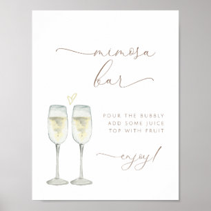Affiche Panneau de bar Mimosa pour brunch et bulles