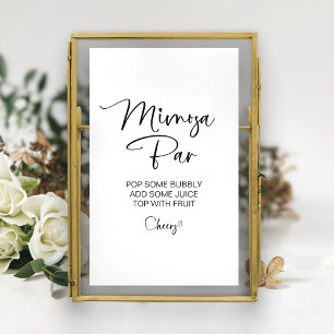 Affiche Panneau de bar Mimosa pour enterrement de vie de j