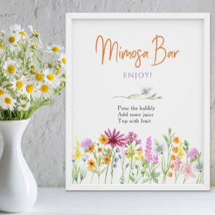 Affiche Panneau de bar Mimosa pour la douche de mariée Pra