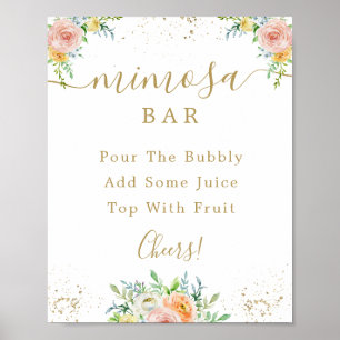 Affiche Panneau de bar Mimosa rose poudré
