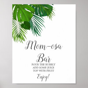 Affiche Panneau de bar Mom-osa à la palme tropicale