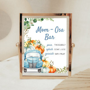 Affiche Panneau de bar Mom Osa Petit camion bleu citrouill